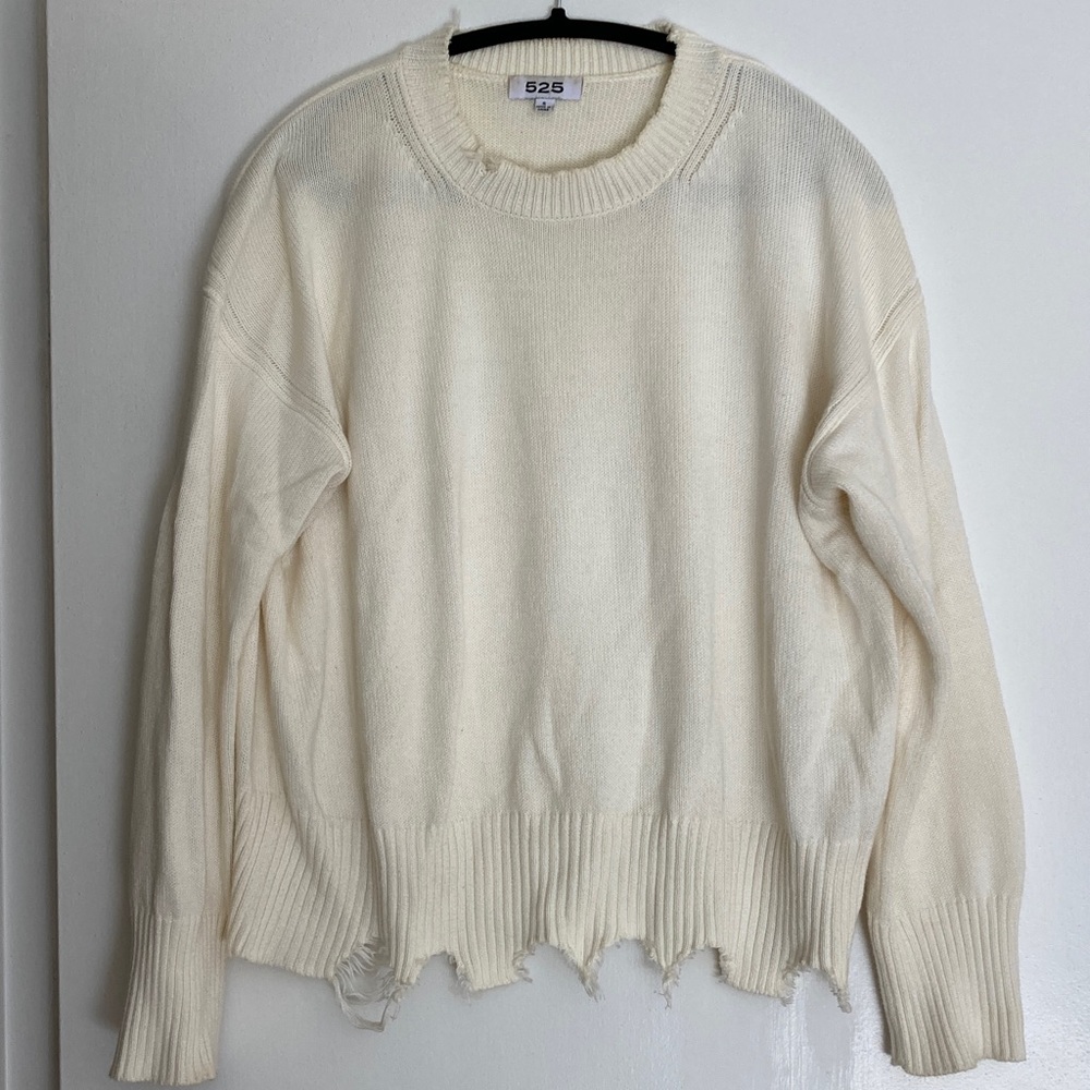 Distressed Crewneck Sweater